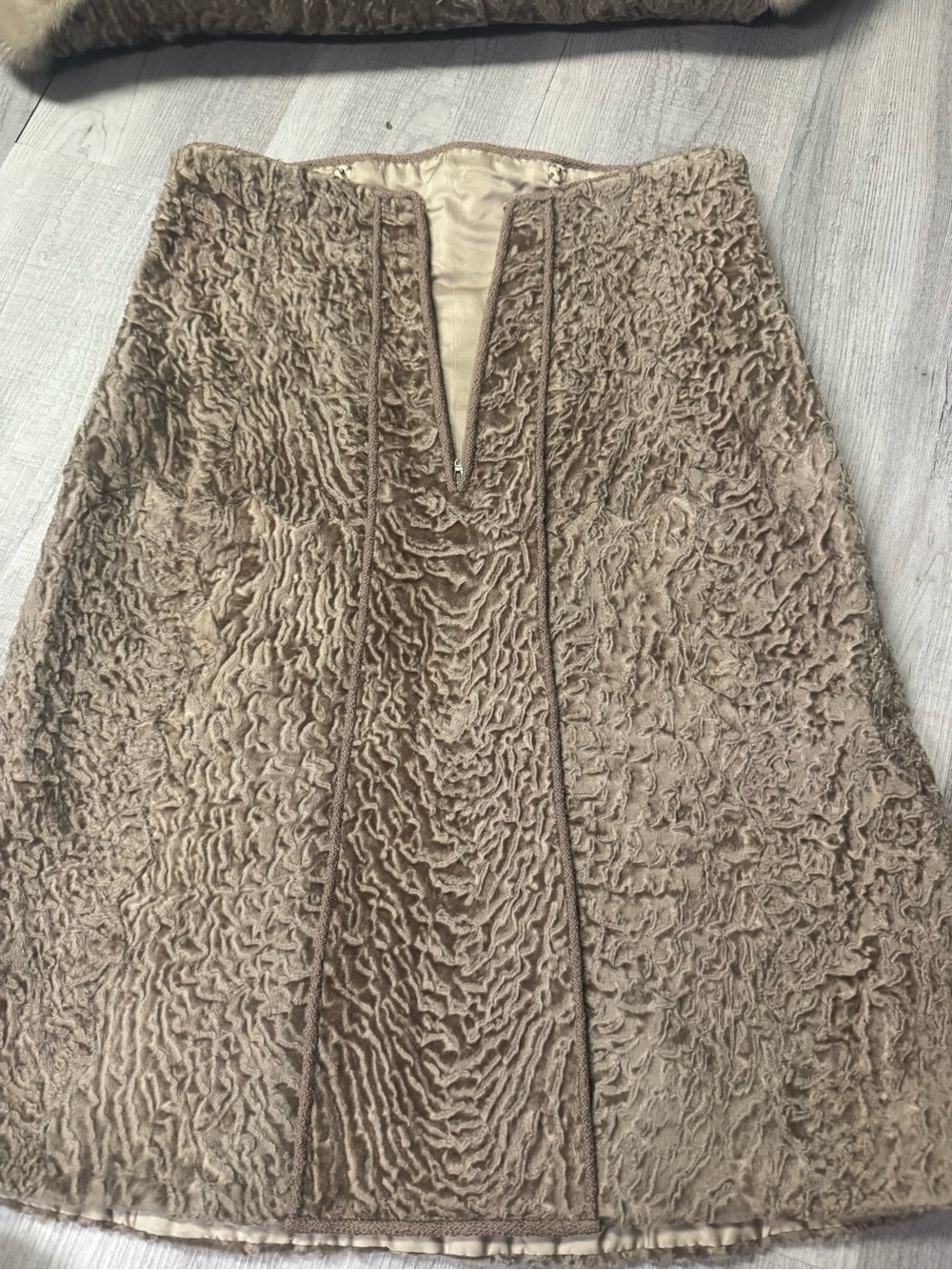 RARE! Vintage Real Mink Fur 2-Pc Persian Lamb Coat Matching Skirt Meisel-Pesky - Picture 5 of 8